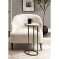 Table d'appoint ovale en marbre, blanc, 14x9x28 pouces
