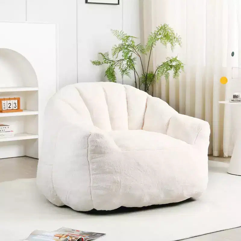 Faux Fur Lounge Chair, Plush Accent Armchair with Deep Seat, Cozy Upholstered Lazy Sofa