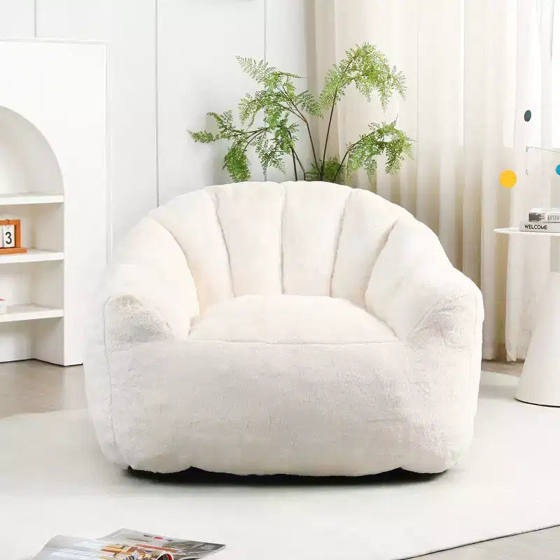 Faux Fur Lounge Chair, Plush Accent Armchair with Deep Seat, Cozy Upholstered Lazy Sofa