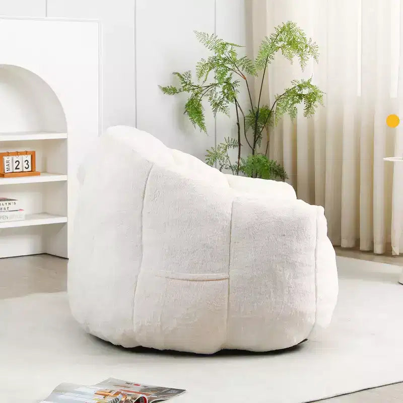 Faux Fur Lounge Chair, Plush Accent Armchair with Deep Seat, Cozy Upholstered Lazy Sofa