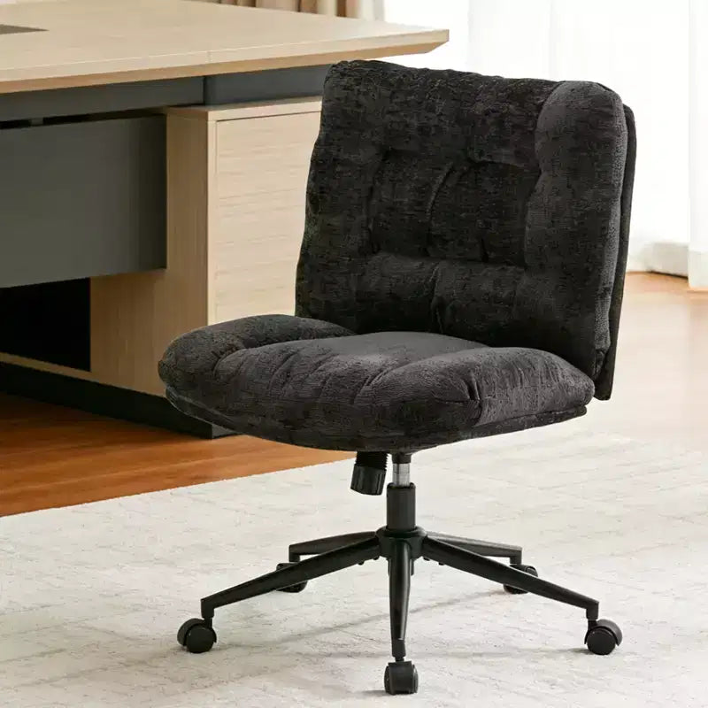 Ergonomic Office Chair with 360 Swivel, Height & Tilt Adjustment, U-Shaped Wide Seat, Soft Chenille Fabric, 4 Colors