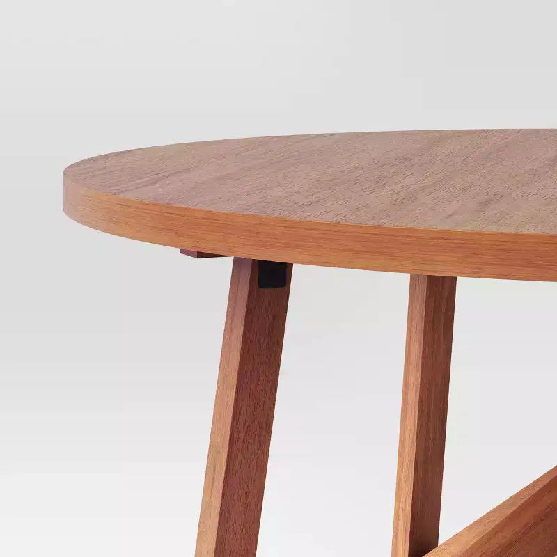 42 Inch Cross Leg Wood Dining Table, Round