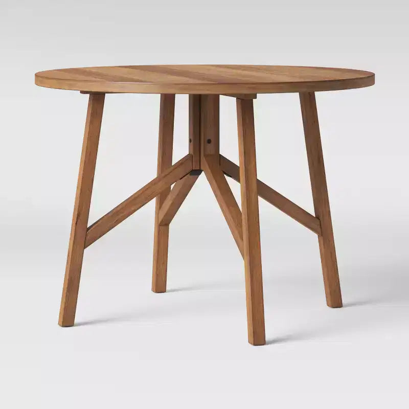42 Inch Cross Leg Wood Dining Table, Round