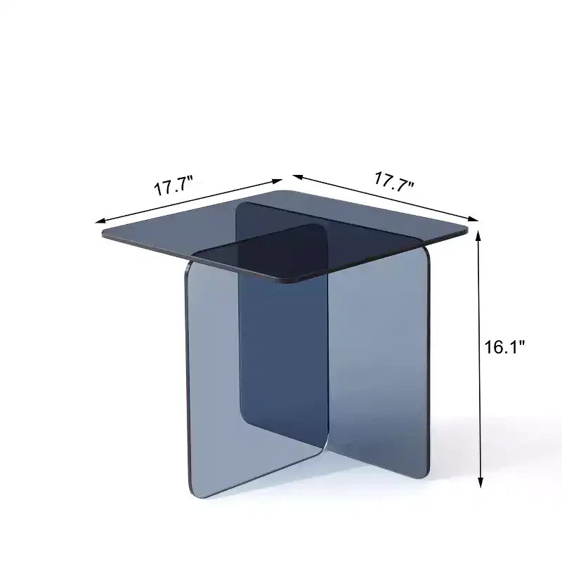 Tempered Smoke Glass Nightstand, Modern Grey Side Table for Bedroom and Living Room