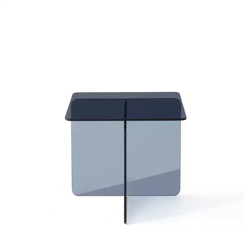 Tempered Smoke Glass Nightstand, Modern Grey Side Table for Bedroom and Living Room