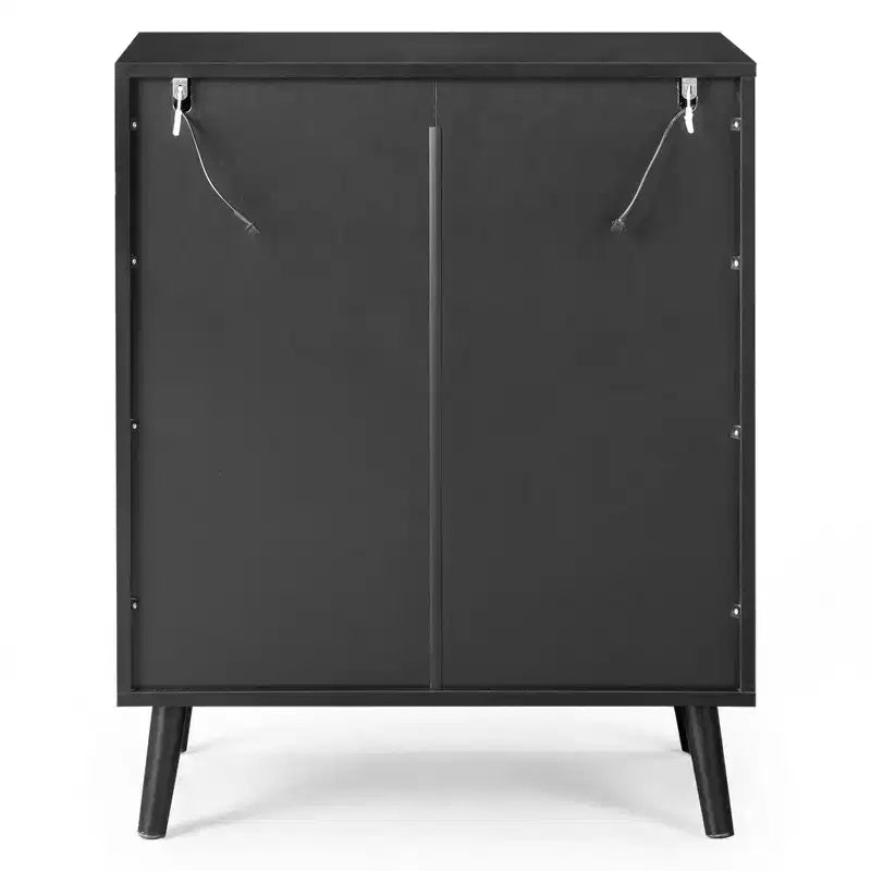 2-Door Sun Panel Elevated Shoe Cabinet with USB 7-Color LED, 4-Tier, 26.77 Inch Wide