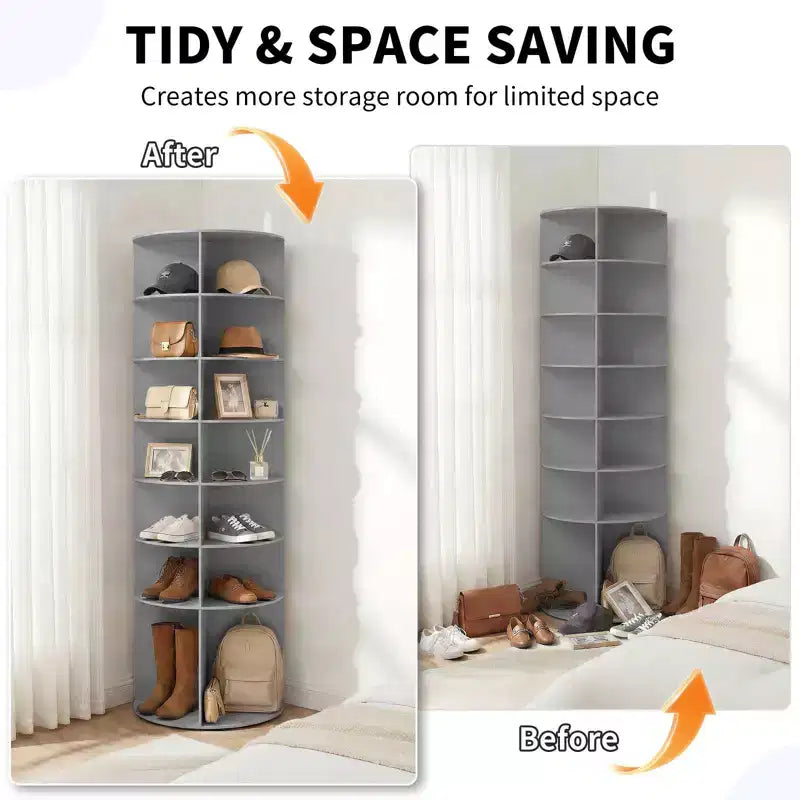 7-Tier 360 Rotating WPC Shoe Rack, 72.4 Inch Height