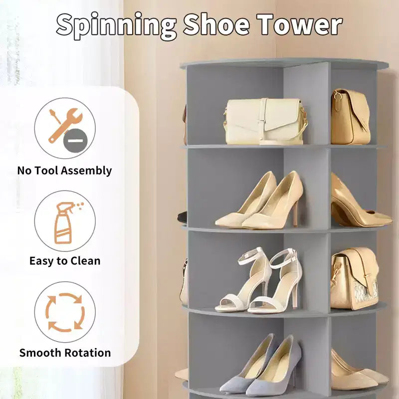 7-Tier 360 Rotating WPC Shoe Rack, 72.4 Inch Height