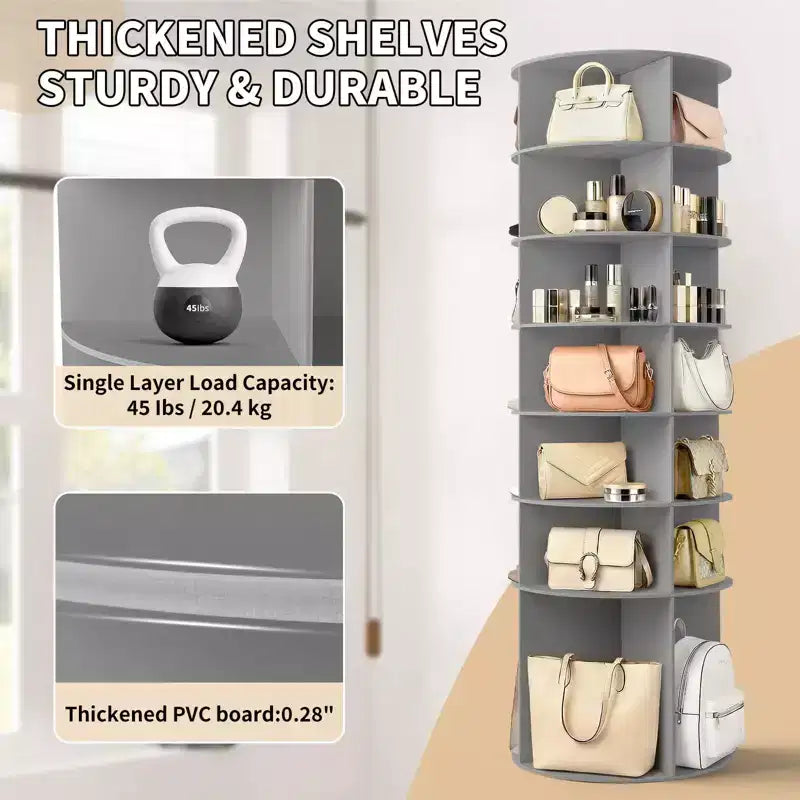 7-Tier 360 Rotating WPC Shoe Rack, 72.4 Inch Height