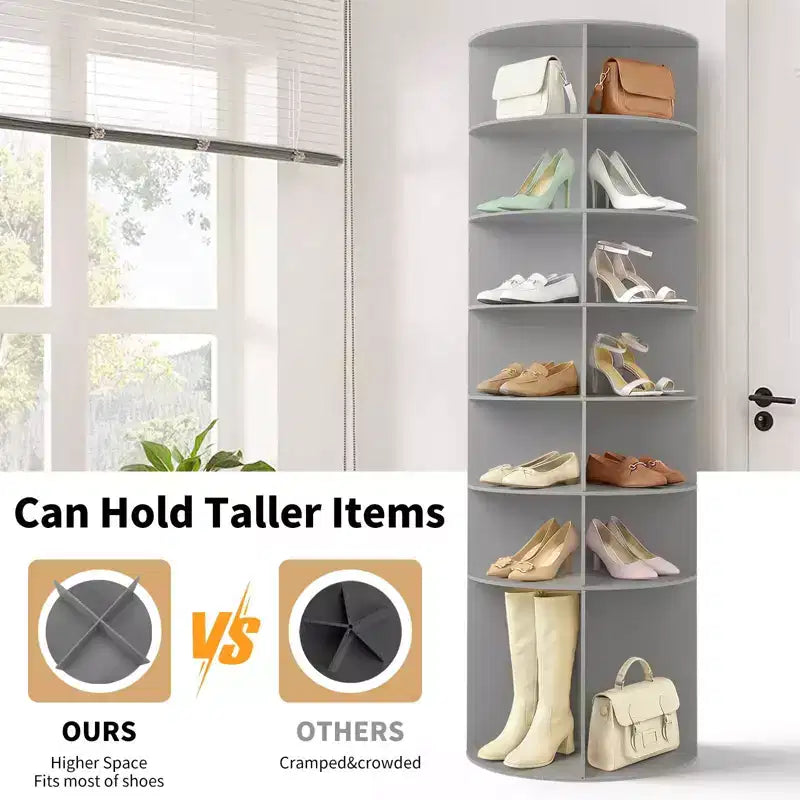 7-Tier 360 Rotating WPC Shoe Rack, 72.4 Inch Height