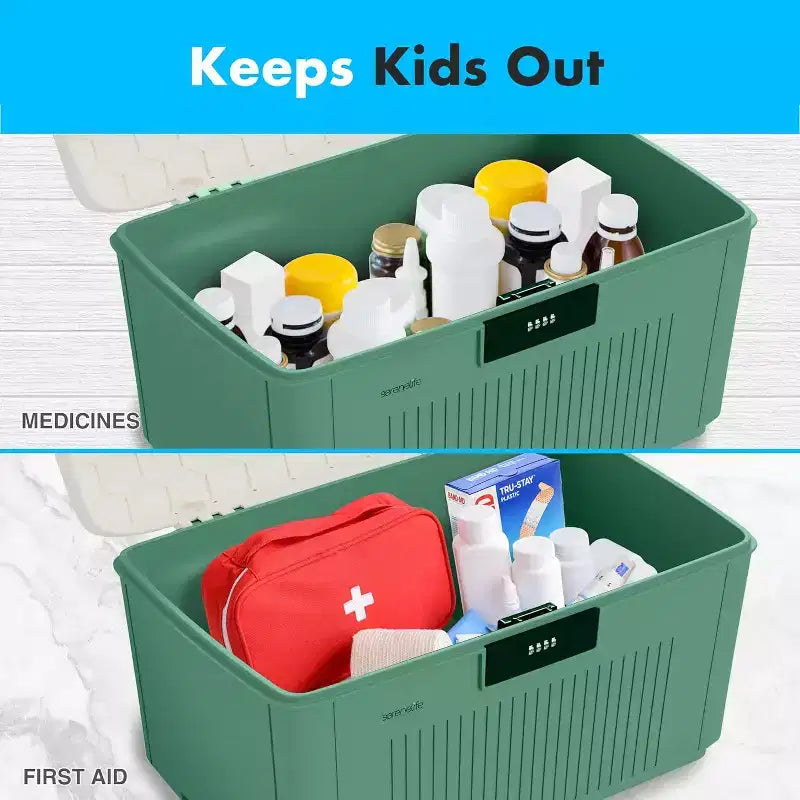 Heavy-Duty Storage Bin with Combination Lock, 25L Capacity