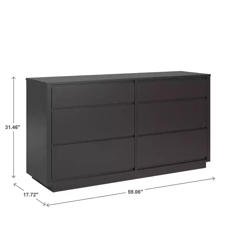 6-Drawer Dresser - Black