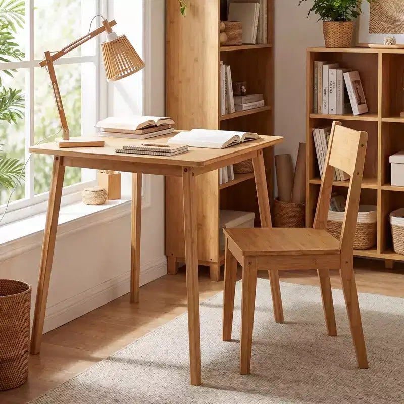 27.5'' Square Bamboo Dining Table for 2-4 People