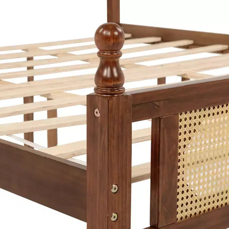 Full Loft Bed Frame with Under-Bed Desk, Space-Saving Heavy-Duty Metal Platform Bed
